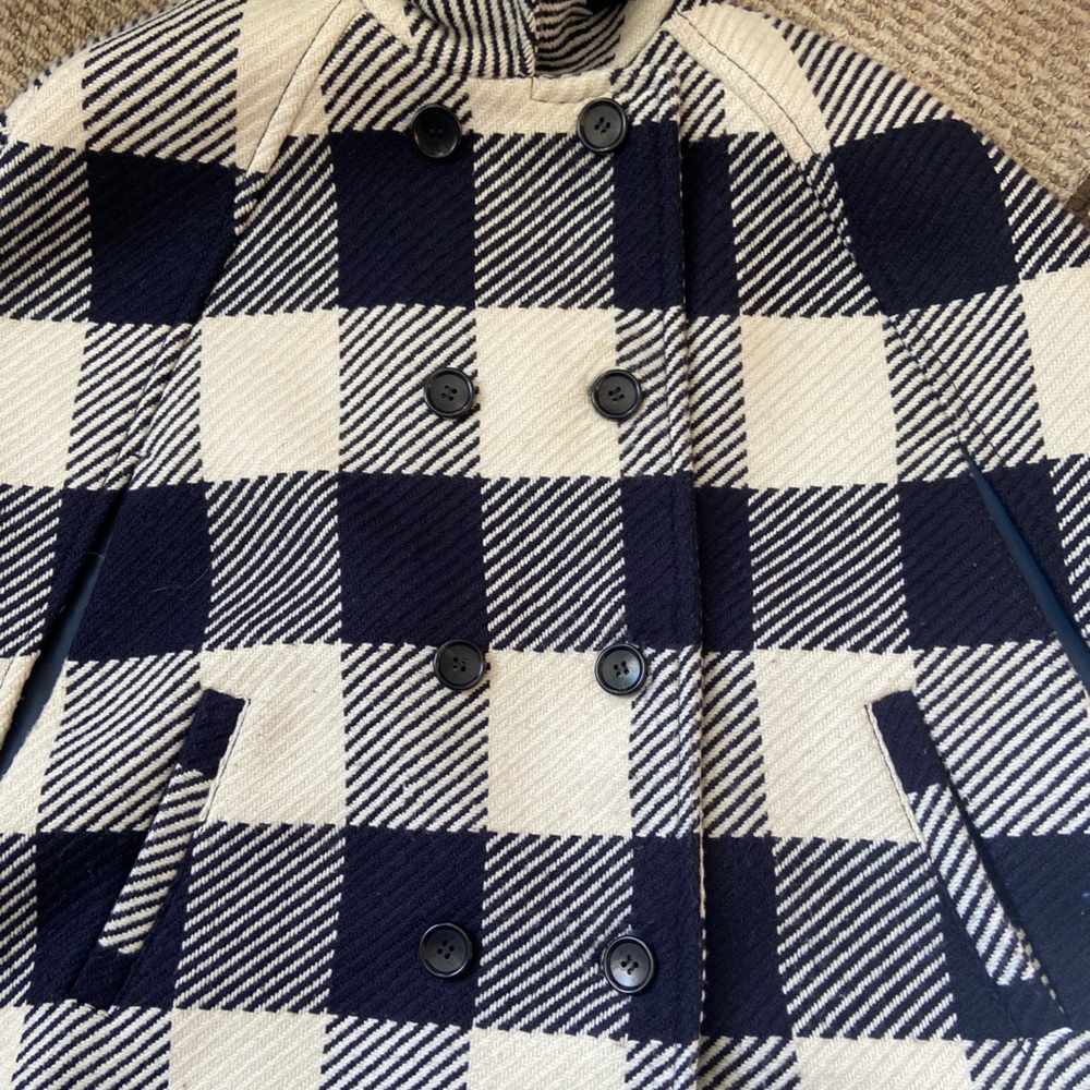 Talbots Women Buffalo Wool Check Cape - Picture 5 of 7